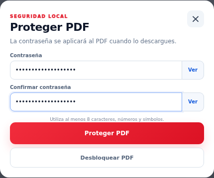 Protege la apertura de tu PDF en MioPDF